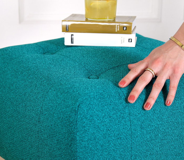 Atelier Del Sofa Puf de Terciopelo Turquesa Atelier Del Sofa Puf de Terciopelo Turquesa